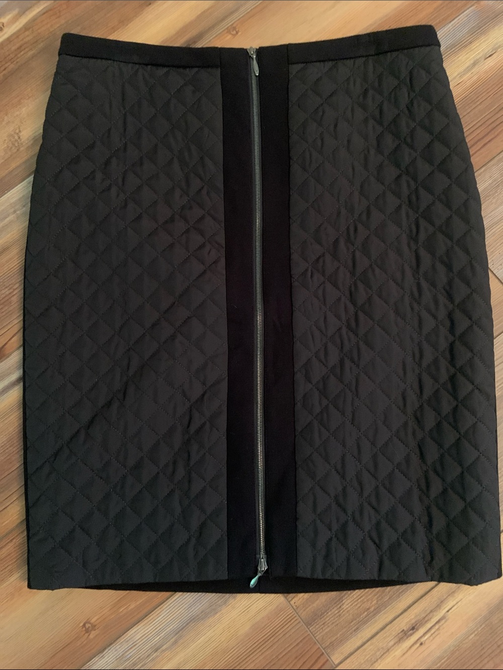 Vintage Doncaster Black Front Quilted Pencil Skirt Size 8